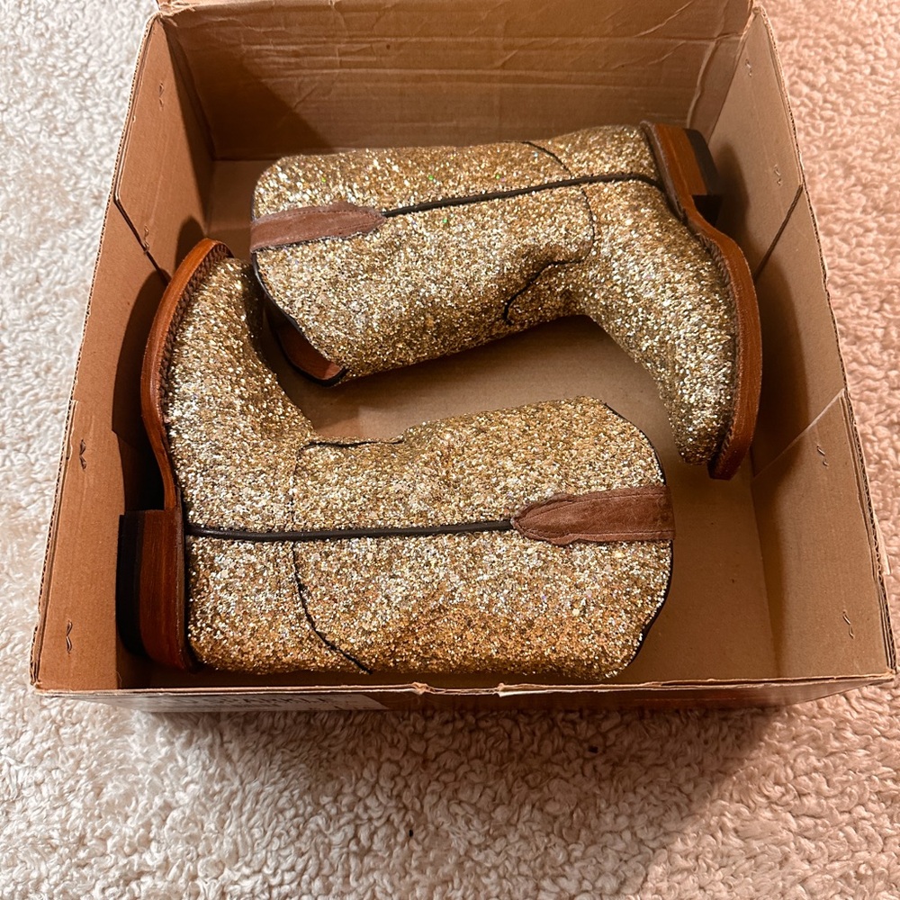 Sparkly Gold Kids Boots